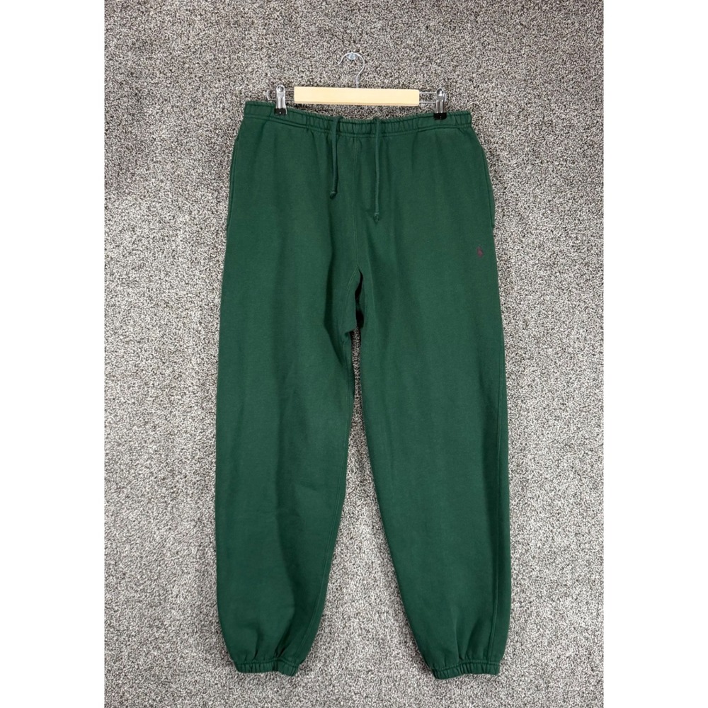 Vintage Polo Ralph Lauren Sweatpants Mens M/32 Green Fleece Joggers Pony Logo